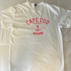 Cape Cod White T-Shirt with Red Print